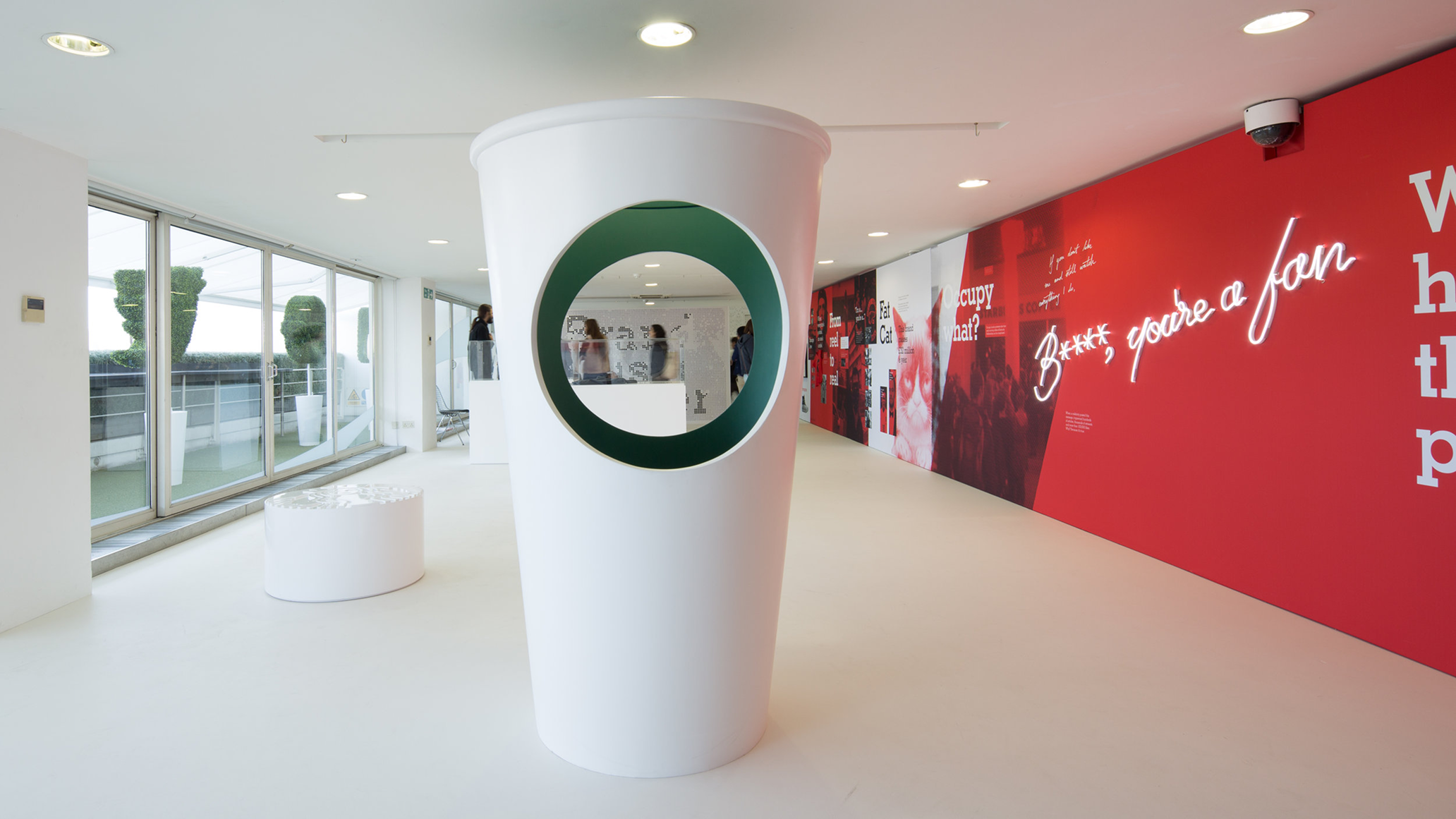 Like Me — giant Starbucks cup installation