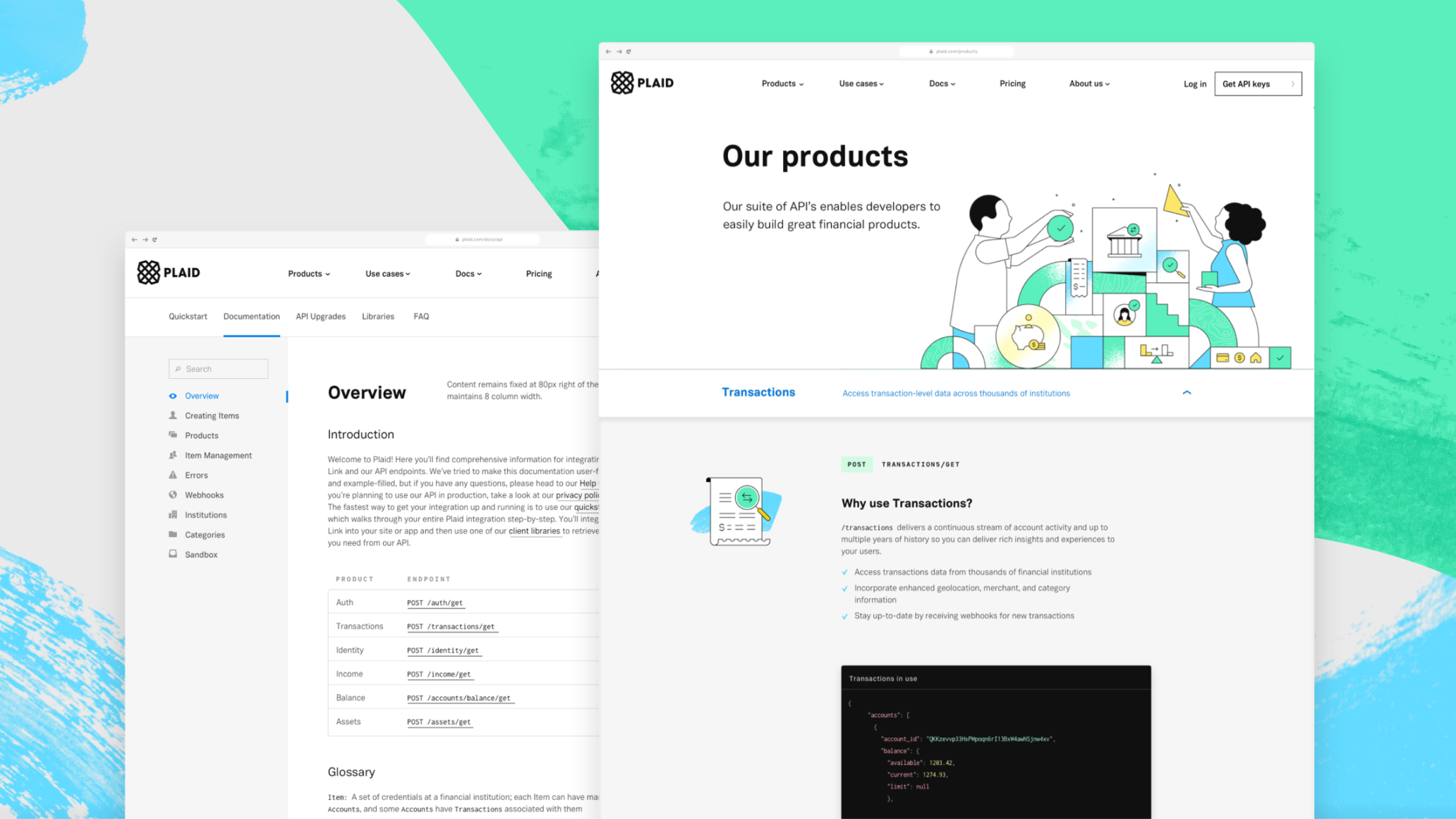 Plaid developer illustrations hero
