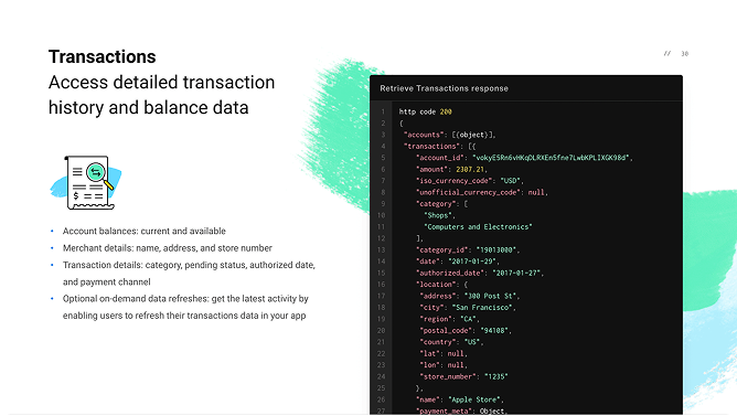 Plaid brand transaction slide